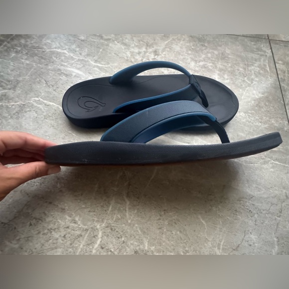OluKai Navy Blue Flip-Flops - Picture 3 of 4
